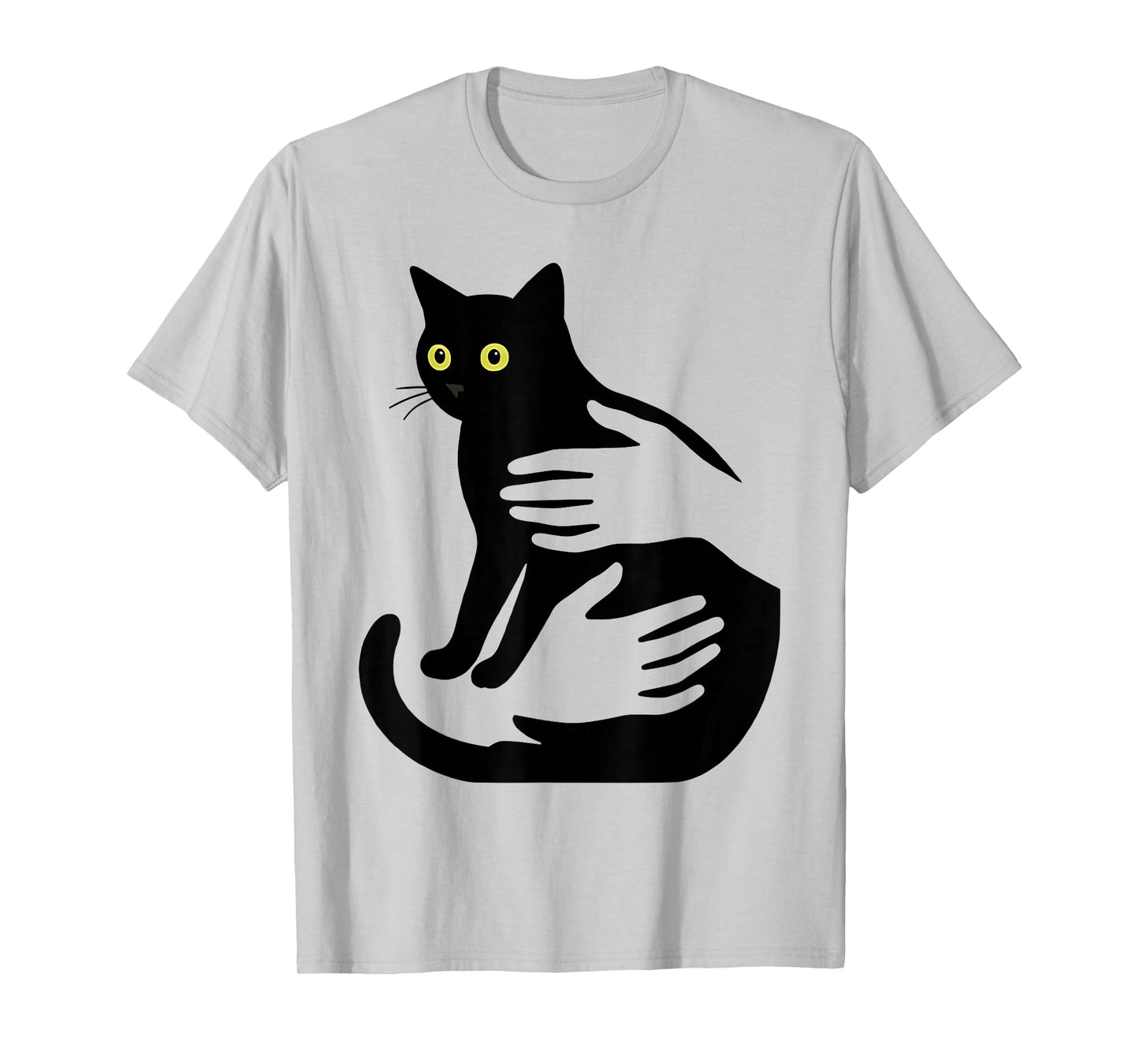 Black Cat with Hands Minimalist Cat Lovers T-Shirt