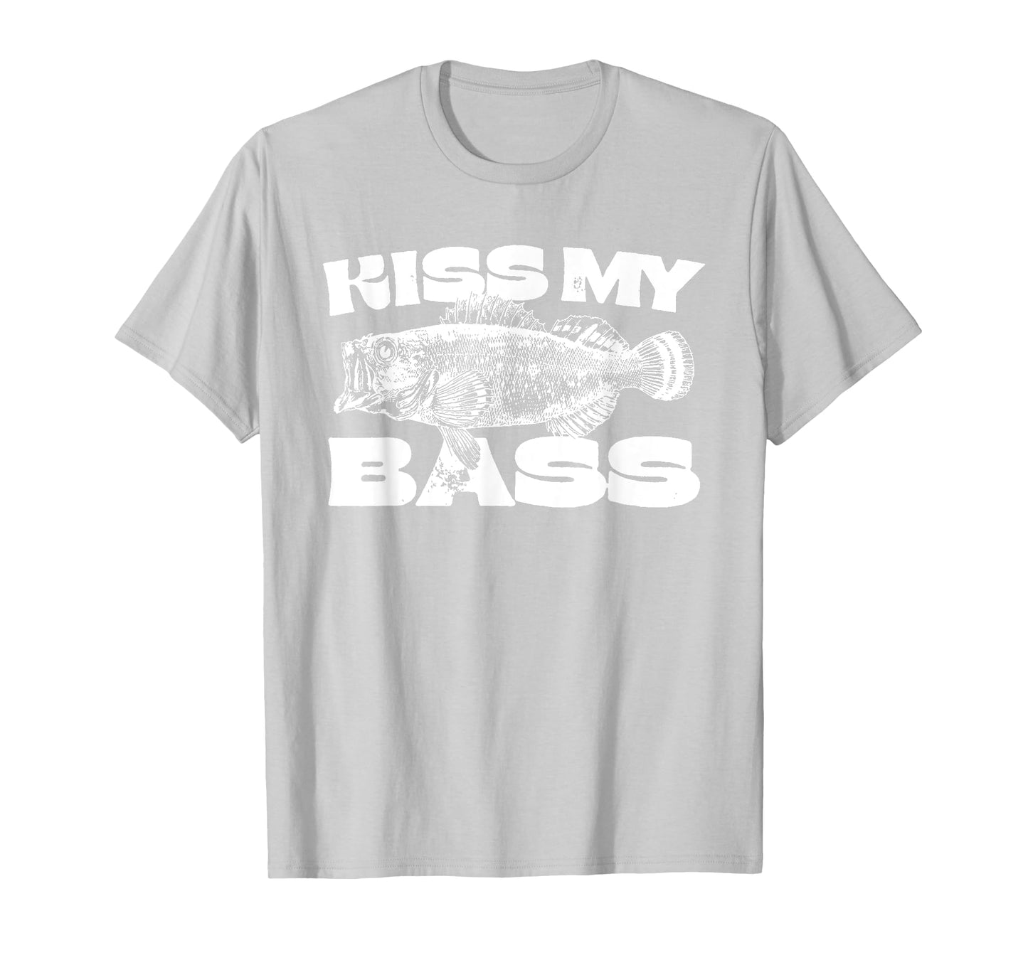 Funny Kiss My-Bass Fishing Lover Bass Fisher Womens Mens T-Shirt