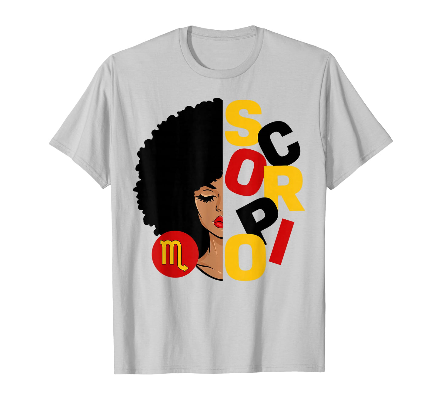Scorpio Queen Afro Black Woman Melanin Girl Zodiac Sign T-Shirt