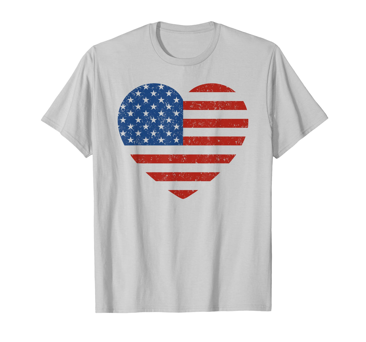 American Flag Heart Patriotic Men Boys & Girls 4th of July T-Shirt