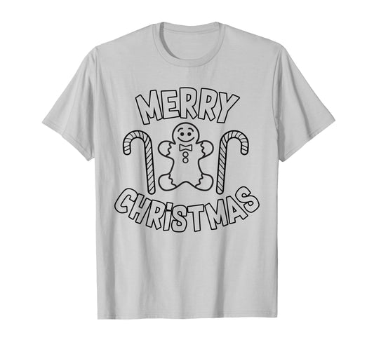 Christmas Coloring Page Shirt, Kids Holiday Gift T-Shirt