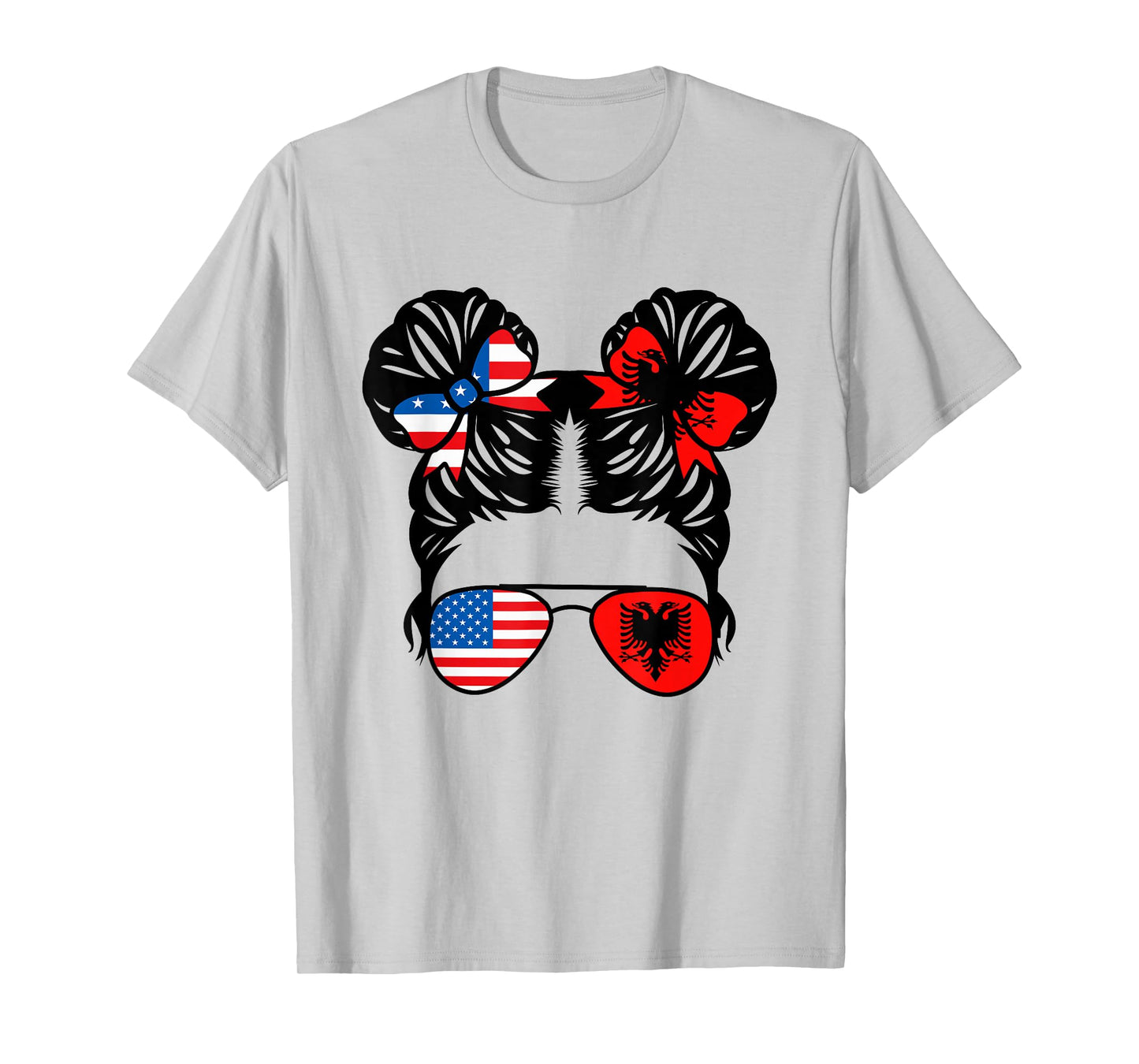 Half American Half Albanian Girl USA Albania Flag Patriot T-Shirt