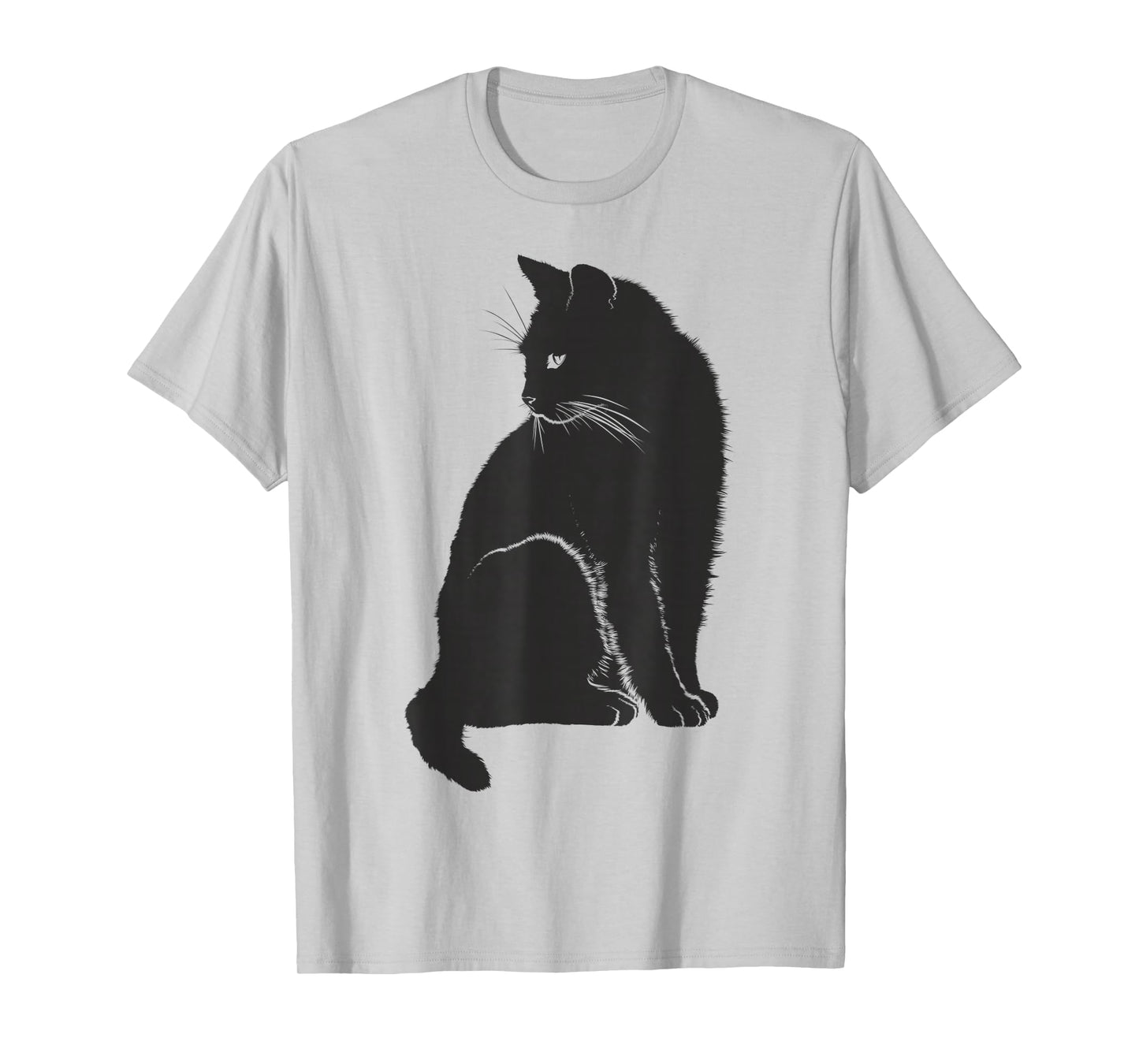 Minimalist Cute Black Cat Owner Feline Art Kitten Lover T-Shirt Small