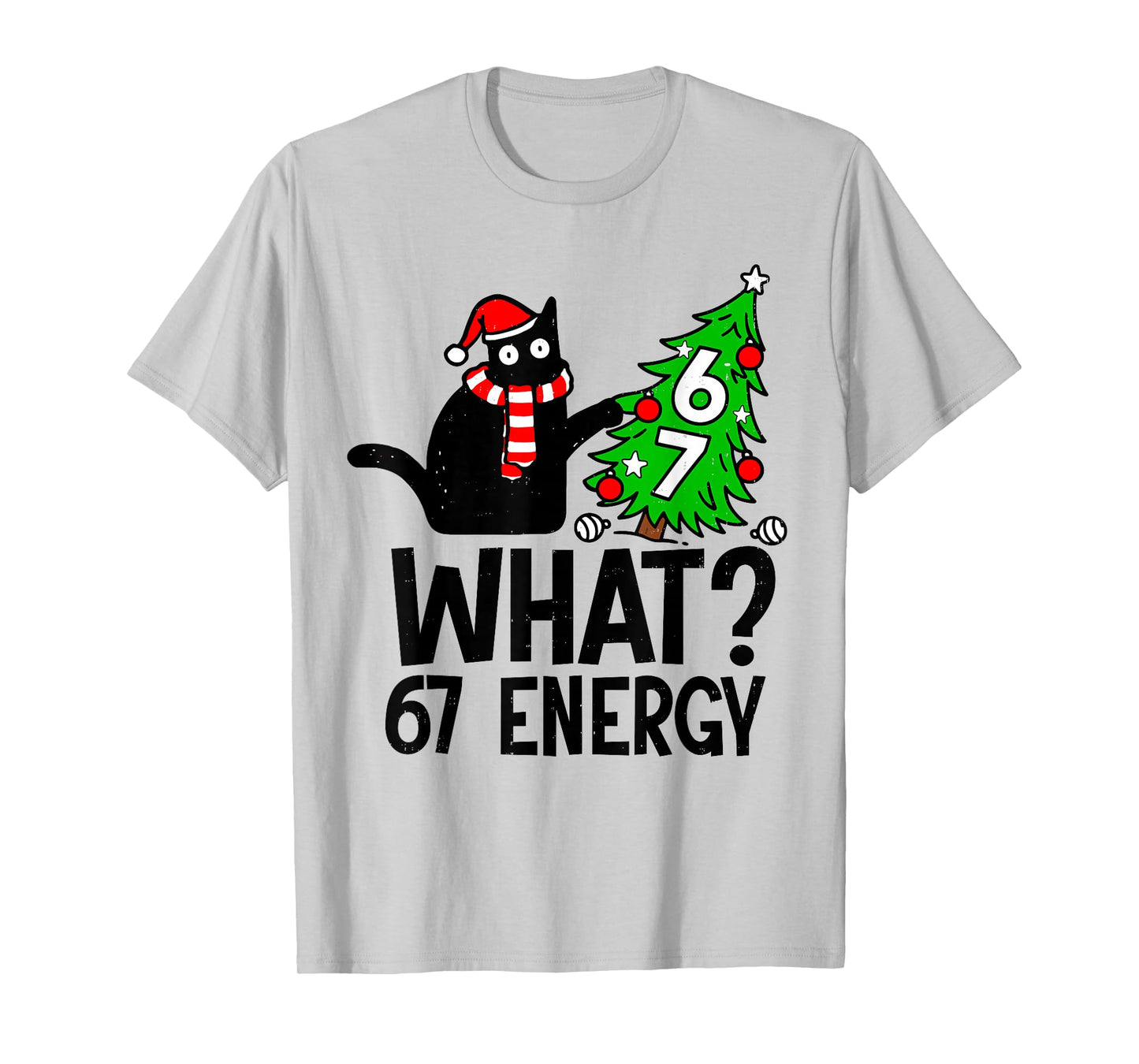 67 Meme Six Seven Cat Funny Christmas Gen Z Alpha Meme Slang T-Shirt