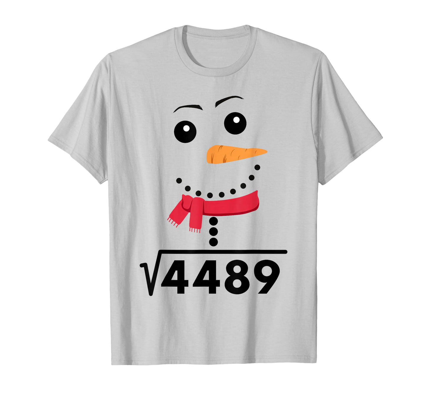 67 Meme Math Teacher 6 7 Christmas Snowman Square Root 4489 T-Shirt