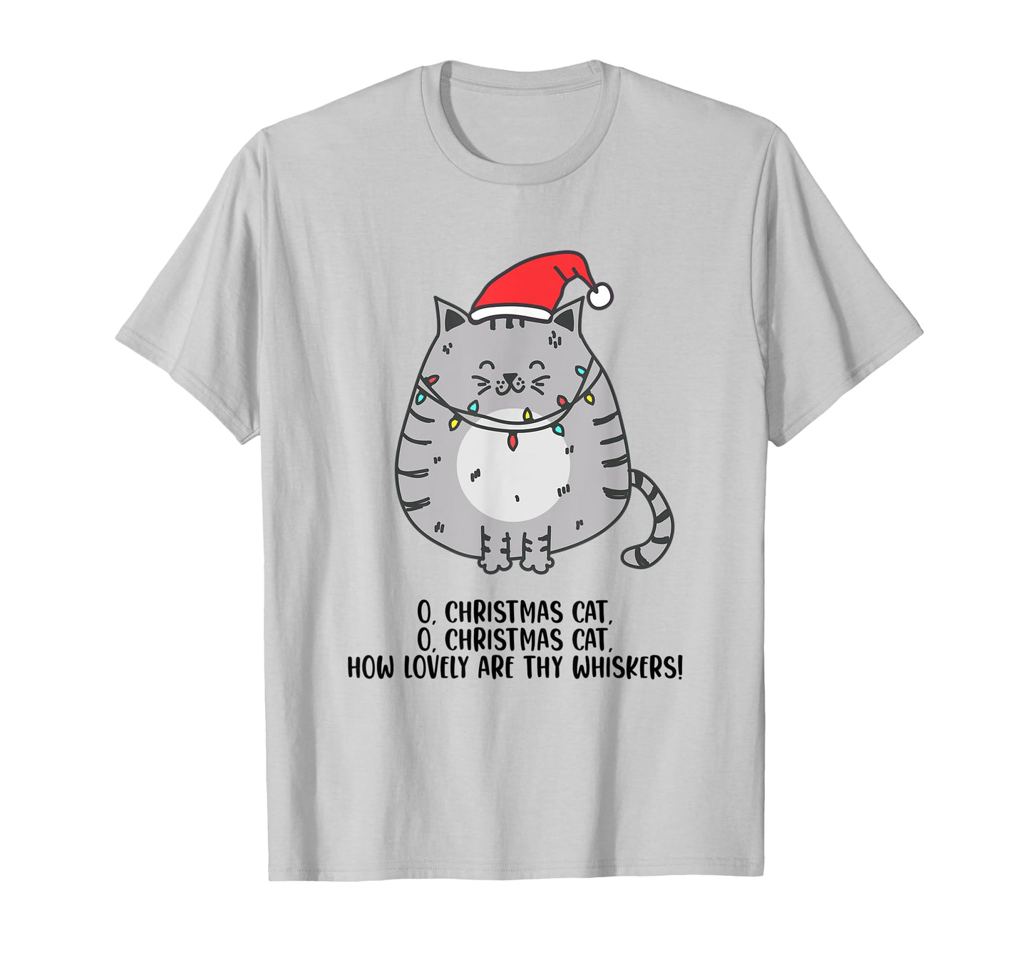 O Christmas Cat Funny Holiday Tree Carol Cat Lovers White T-Shirt
