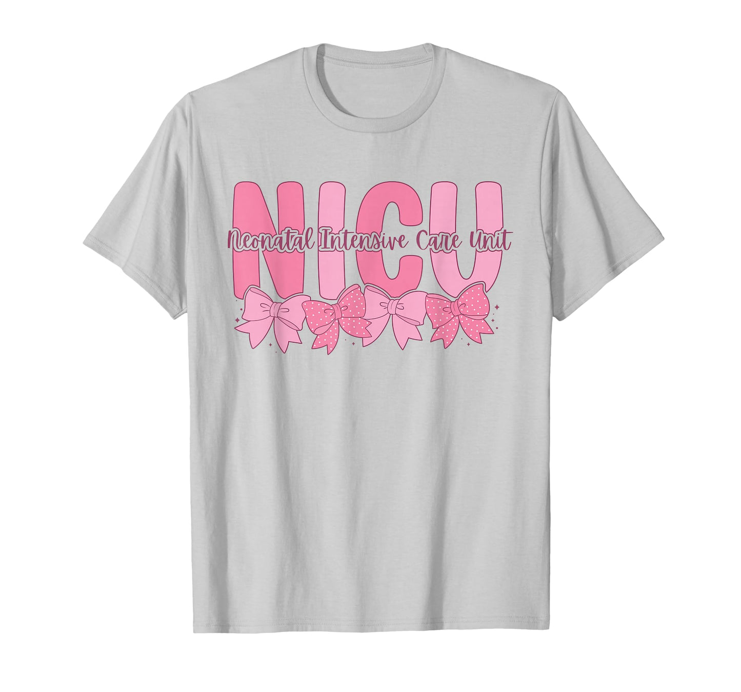 Coquette NICU Nurse Pink Bow Neonatal Intensive Care Unit T-Shirt