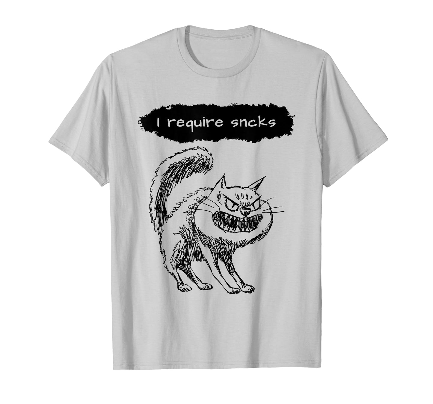 Mens I Require Snacks Funny Cat Meme for Snack Lovers T-Shirt