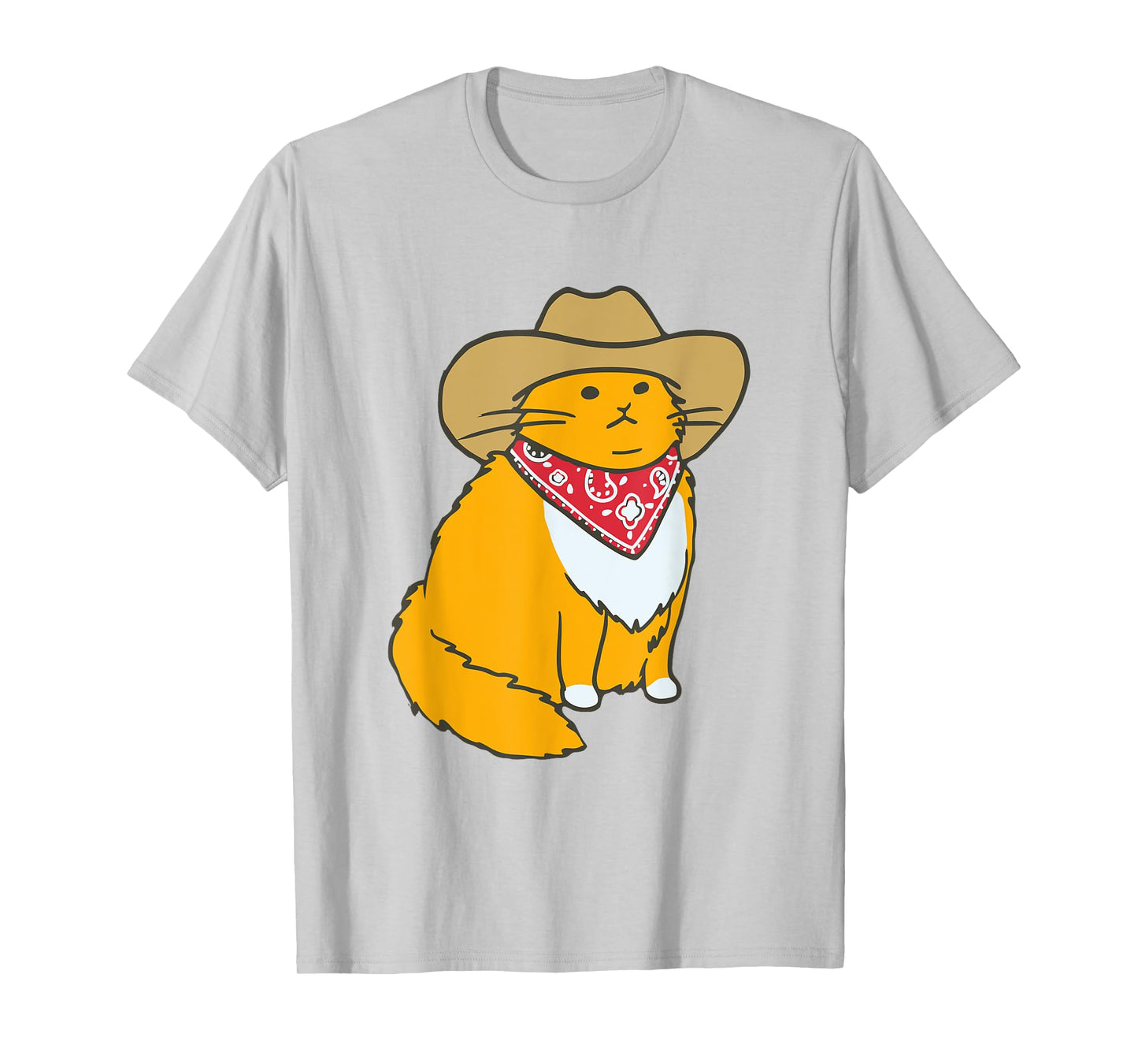 Cowboy Cat Meme Western Country Funny Chubby Kitten T-Shirt