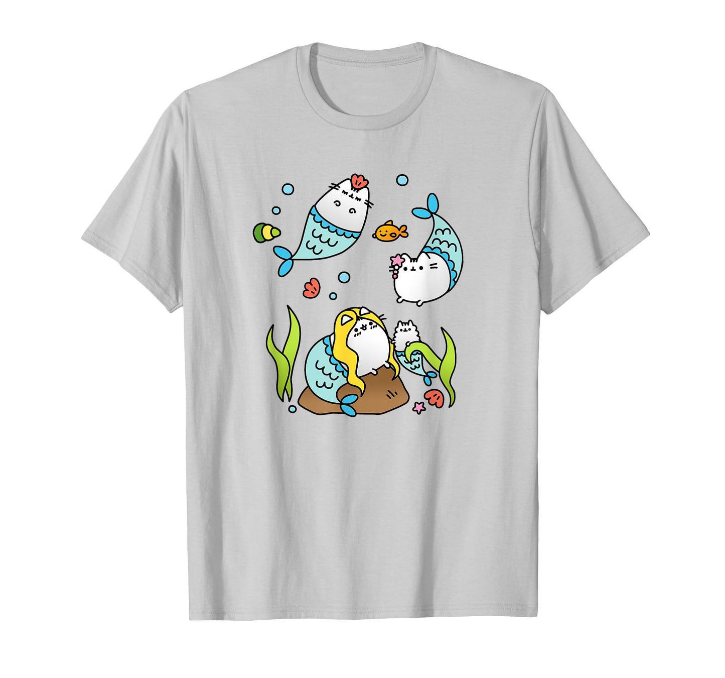 Mermaid Cat Family T-Shirt Cute Purrmaids Men Women Kids T-Shirt