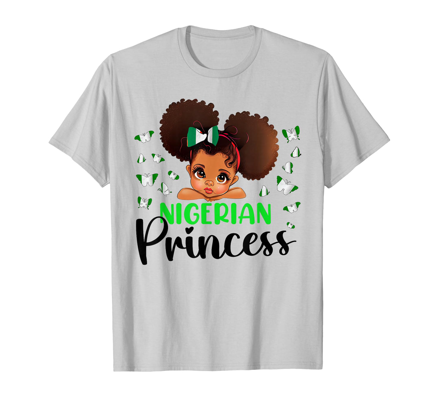 Nigeria Princess Flag for Girls Nigerian Pride Nigeria kids T-Shirt