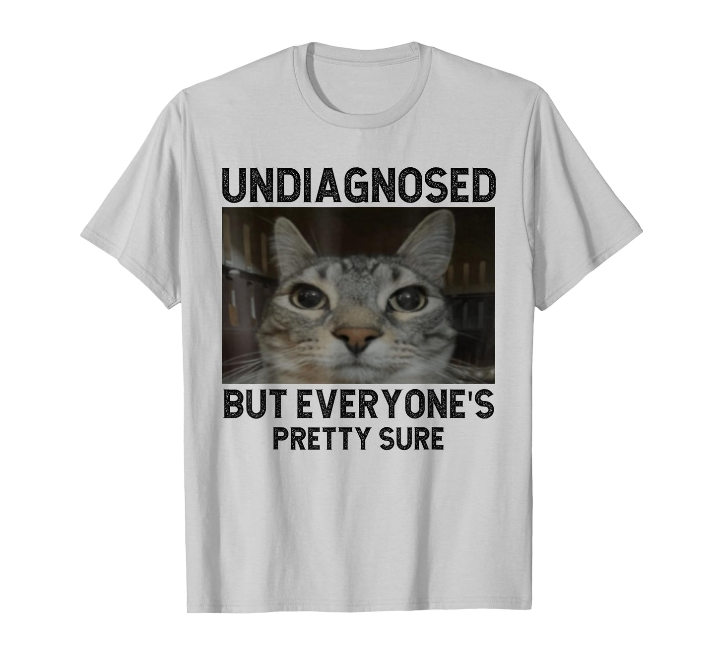 Undiagnosed But Everyone's Pretty Sure Funny Silly Cat Meme T-Shirt