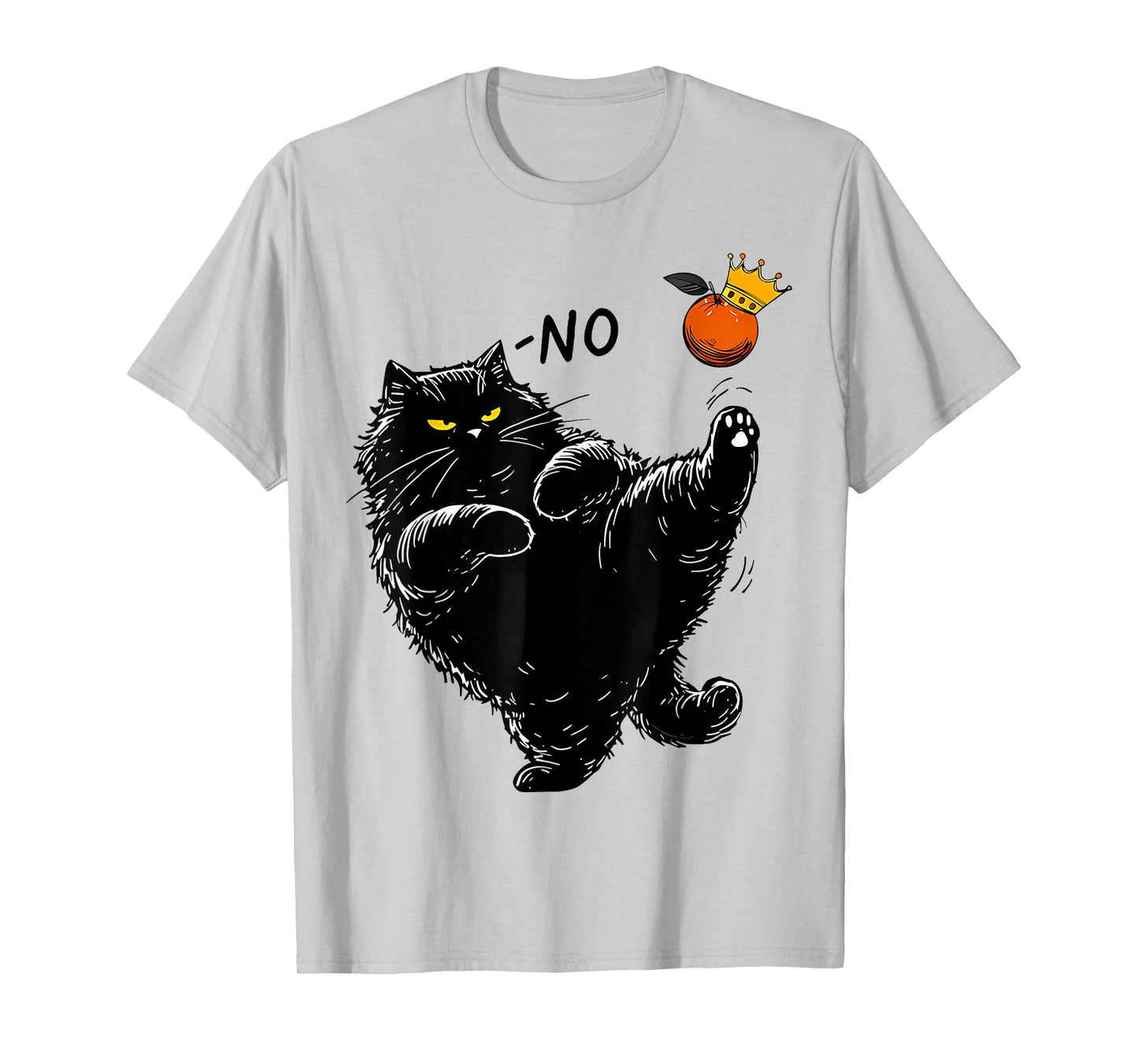 Funny Fat Black Cat No Kings Meme Kitten Lover Men Women T-Shirt