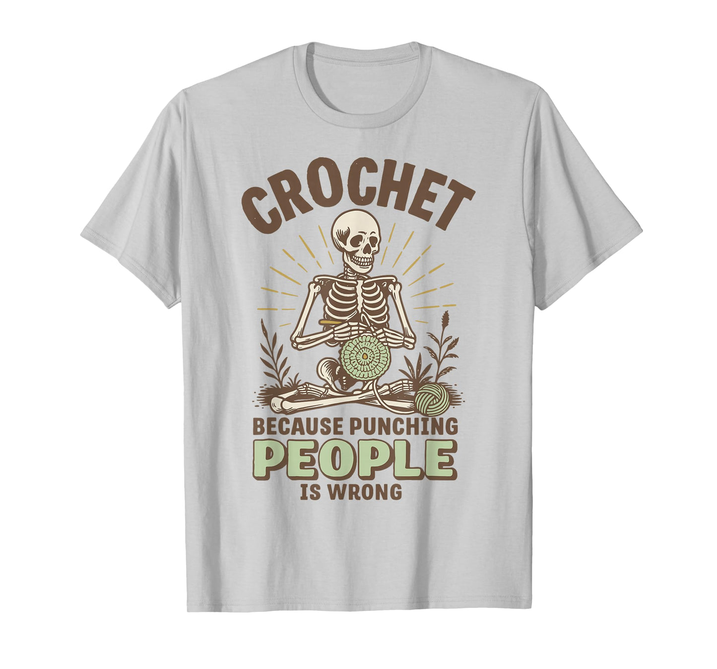Crochet Because Punching People Is Wrong T-Shirt