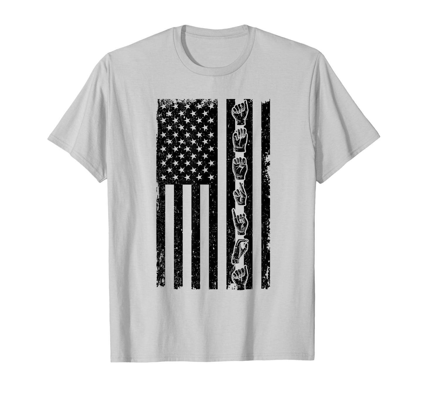 ASL Flag - Sign Language Gift Deaf Gift ASL Teacher Gift T-Shirt for Men Women