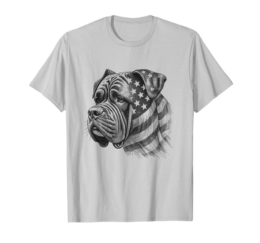 Cane Corso Dog American Flag 4th Of July USA Design T-Shirt