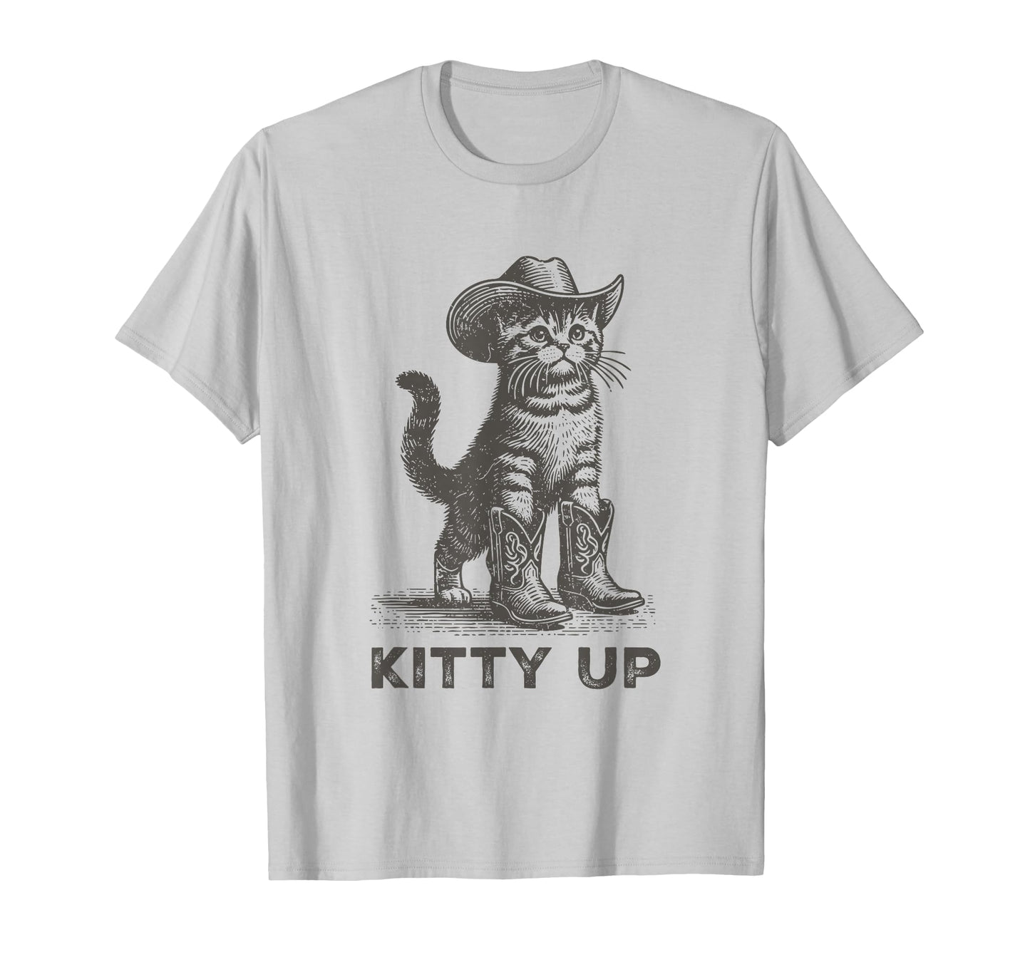 Kitty Up Vintage Country Music Lover Funny Cowboy Cat T-Shirt