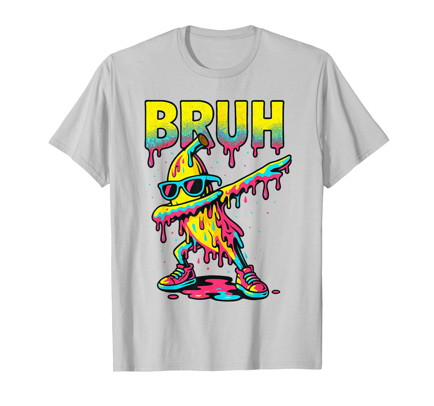 Dabbing Banana Bruh Ice Cream Drip Banana Youth Boys Kids T-Shirt