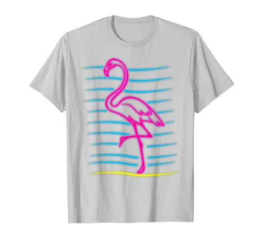 80's Retro Pink Flamingo Bird Shirt | Bird Lover Gift T-Shirt