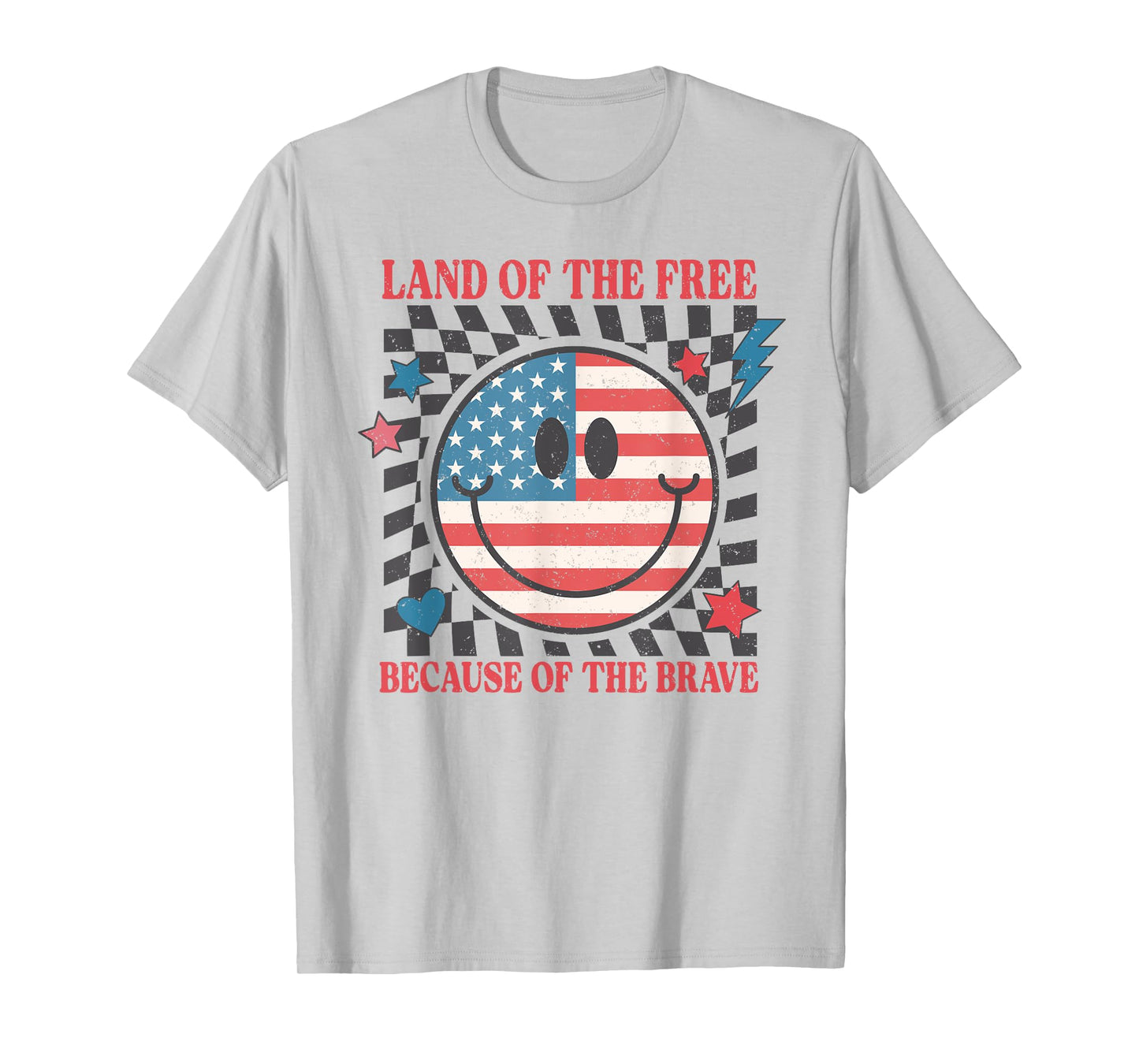 Retro USA American Smile Face, Land of The Free Patriotic T-Shirt