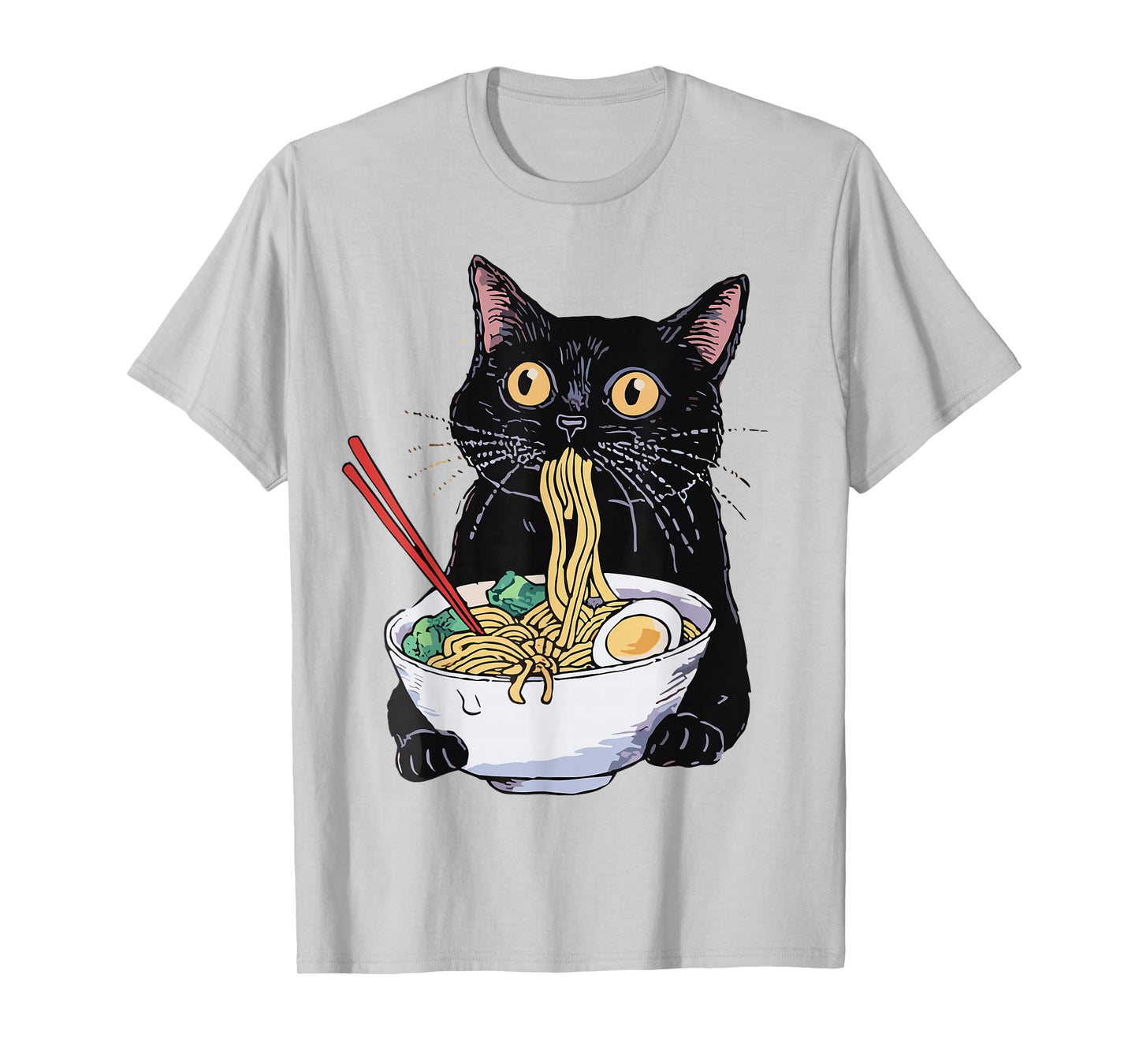 Anime Cat Ramen T-Shirt – Kawaii Japanese Food Graphic Tee T-Shirt