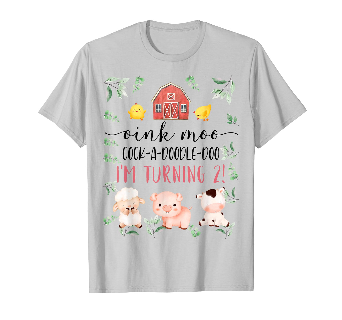 2nd Birthday Oink Moo Cockadoodle Doo Second Bday Party T-Shirt