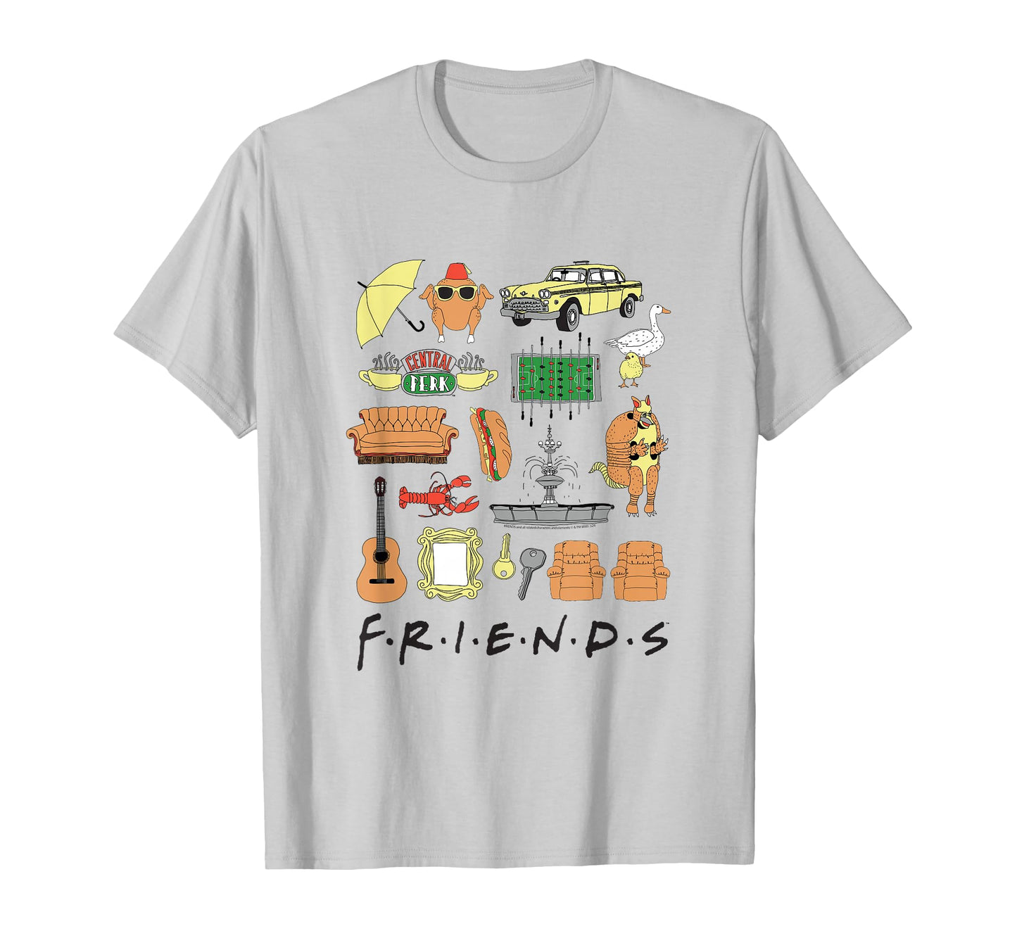 Friends Hand Drawn Icon Collage TV Show T-Shirt