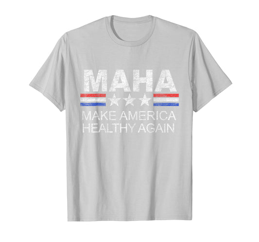MAHA Make America Healthy Again Vintage Patriotic Anti Vax T-Shirt