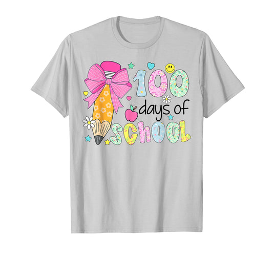 100 Days of School Preppy 100th Day of School Teachers Girls T-Shirt