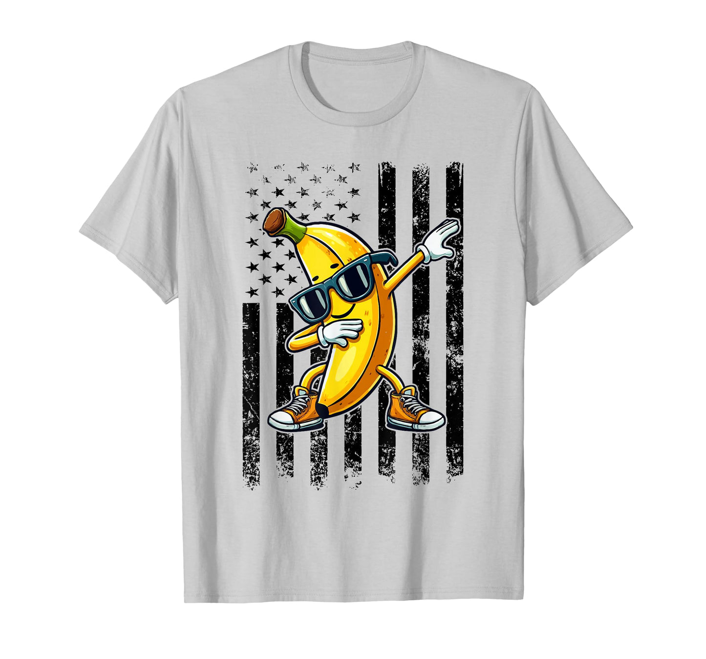 Dabbing Banana Retro American Flag Banana Lover Boys Kids T-Shirt