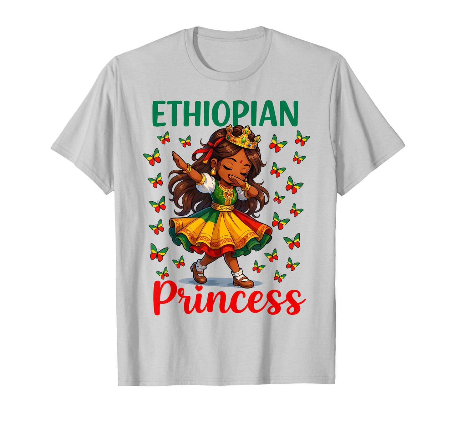 Ethiopian Princess Dabbing Girl Cute Ethiopia Pride Girls T-Shirt