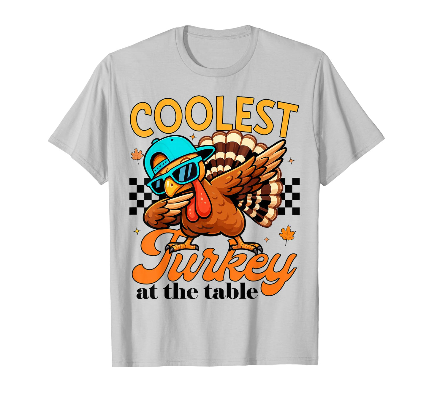 Coolest Turkey at Table Funny Bird Toddler Boys Thanksgiving T-Shirt