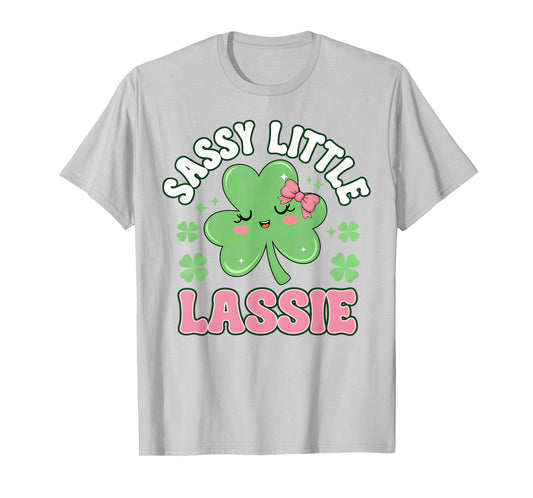 St Patricks Day Sassy Little Lassie Funny Kids Irish Girls T-Shirt