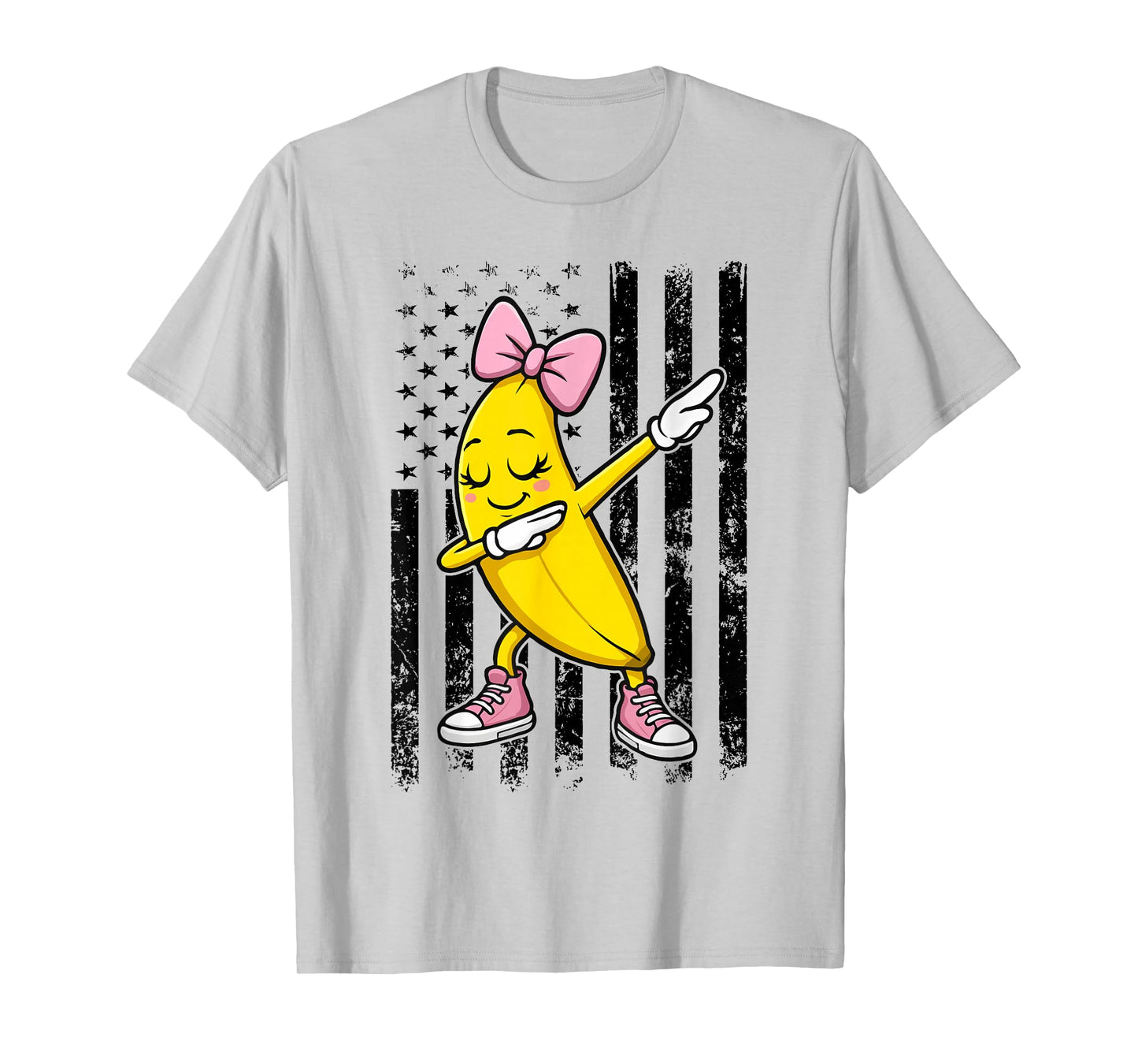 Dabbing Banana Coquette Bow Retro Banana Women Girls Kids T-Shirt