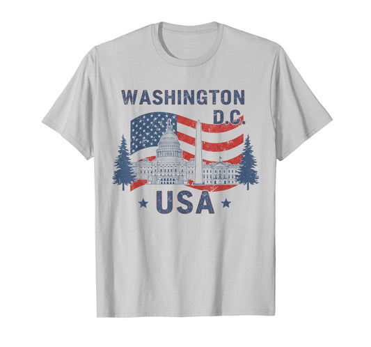 Washington DC Skyline Patriotic Americans Pride Souvenir T-Shirt