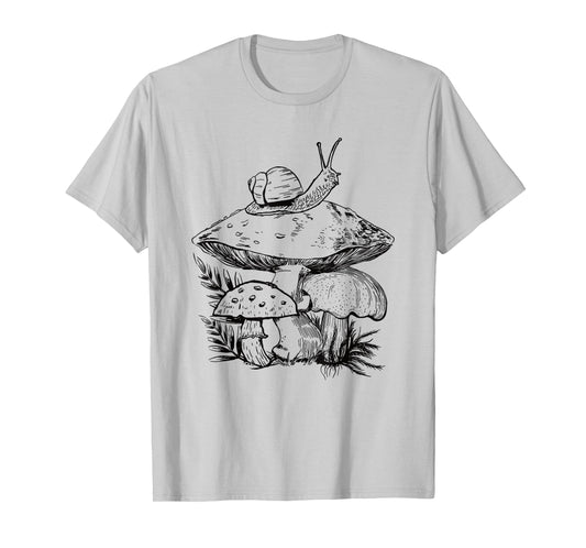 Cottagecore Goblincore Mushroom Snail T-Shirt
