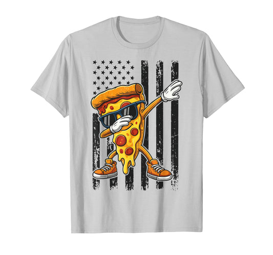 Pizza Dabbing USA Flag T-Shirt