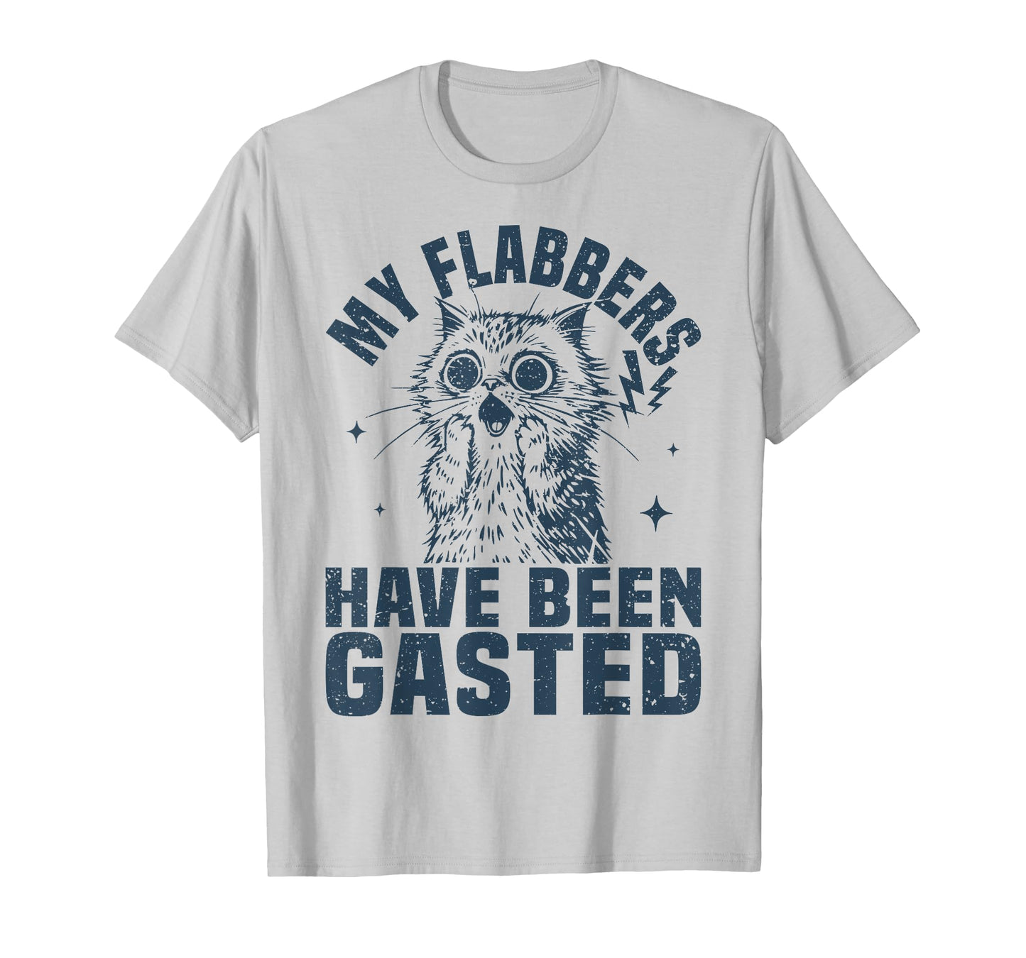 My Flabbers Have Been Gasted Distressed Retro Funny Cat T-Shirt