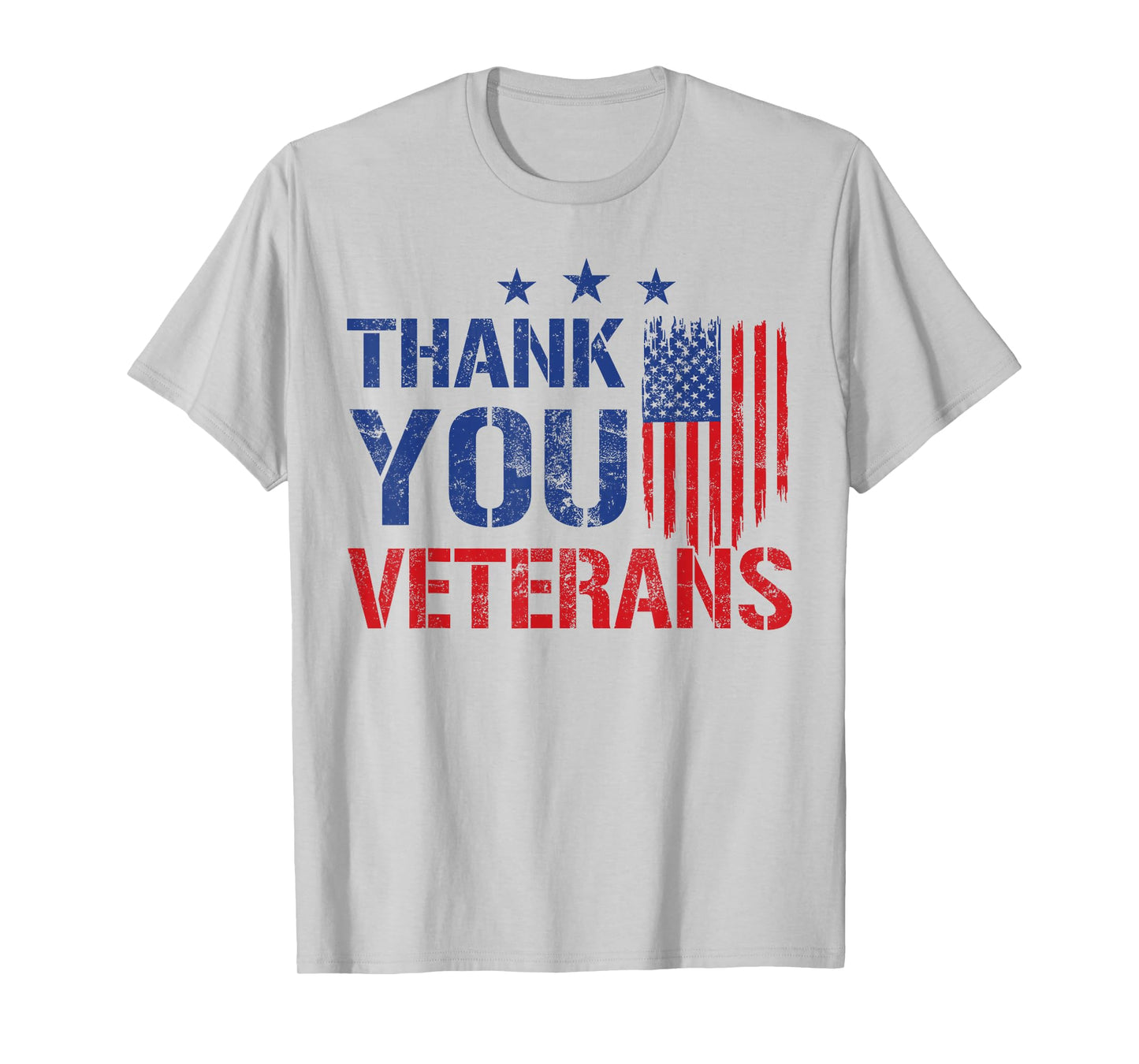 Patriotic American Flag Thank You Veterans Men Women Kids T-Shirt