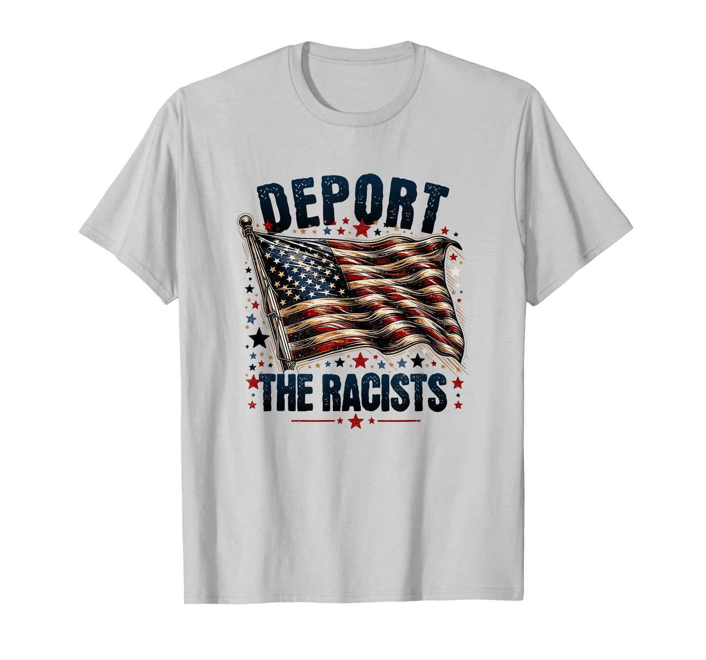 Pro-Immigrant Anti-Racism USA Flag T-Shirt