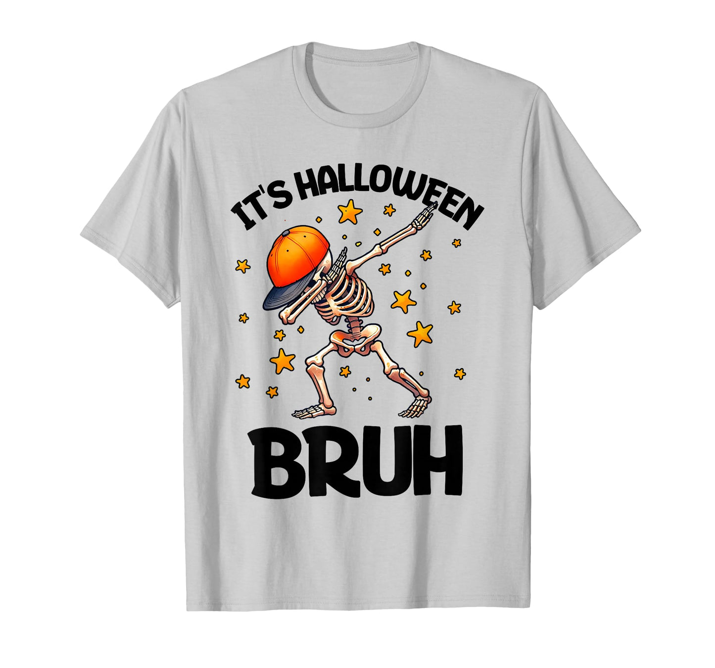 Bruh Halloween Boys Kids Halloween Skeleton T-Shirt