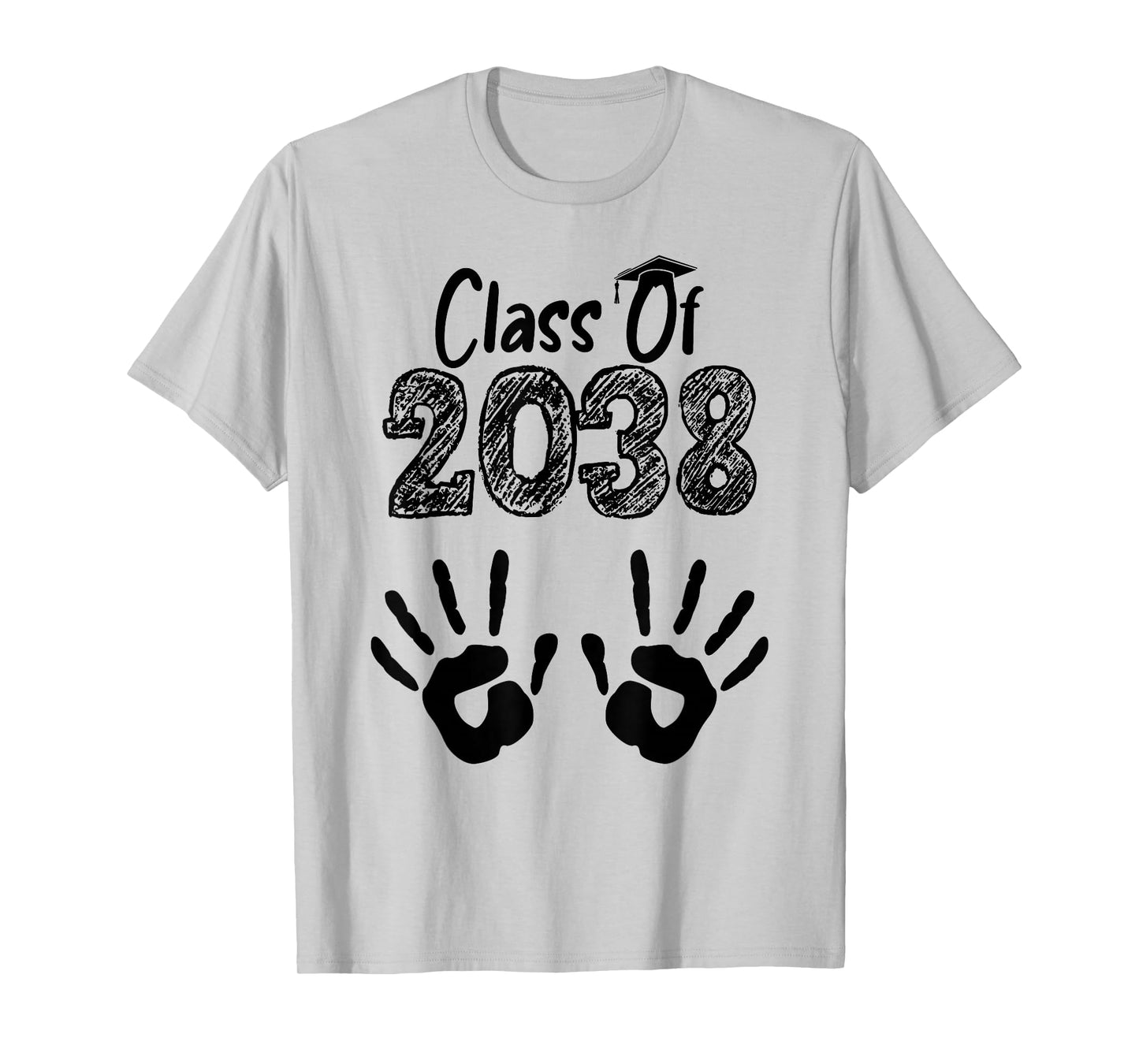 Class of 2038 Grow With Me Shirt Handprint On Back Pre-K T-Shirt