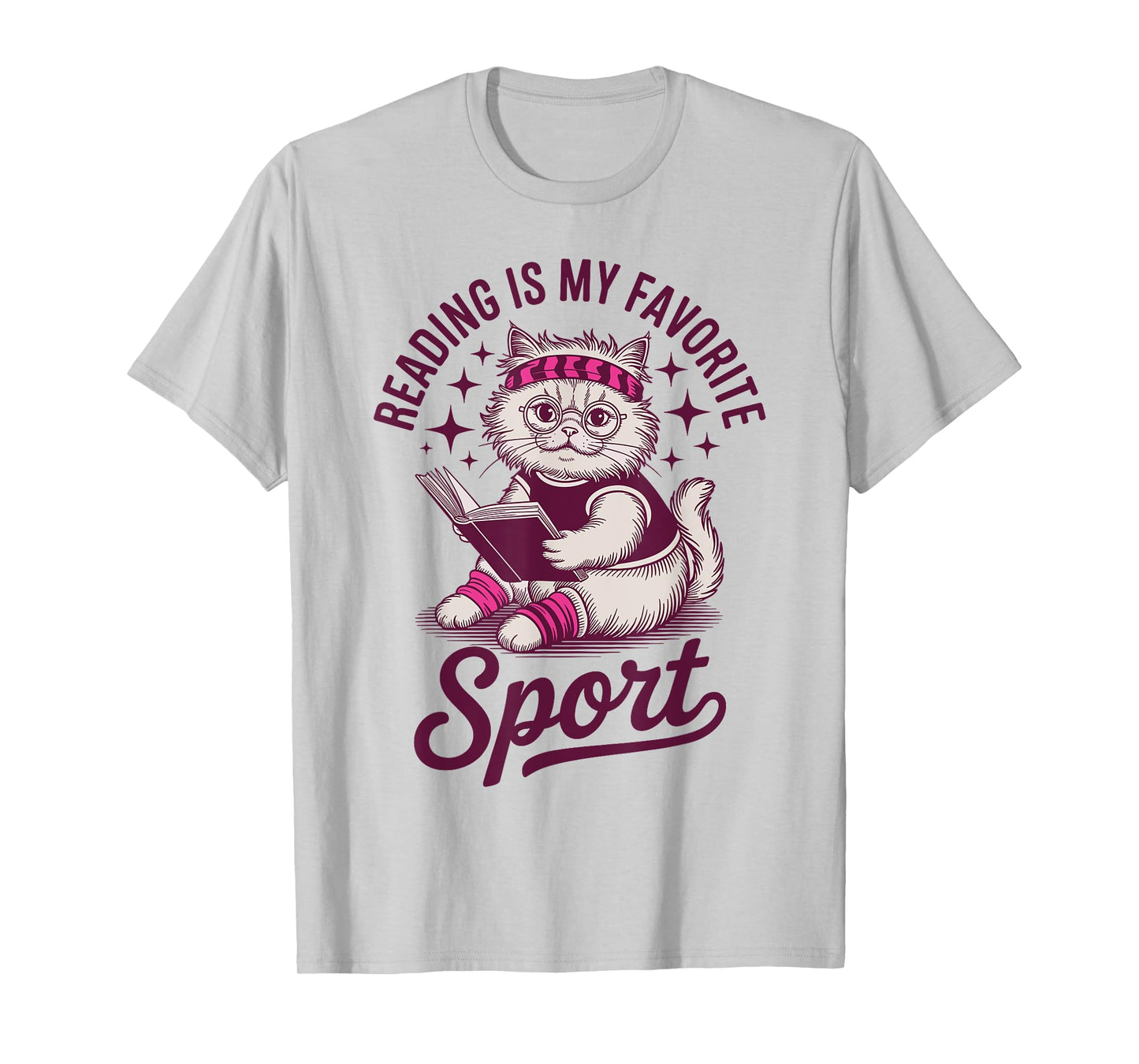 Funny Cat Reading is My Favorite Sport Retro Book Lover T-Shirt