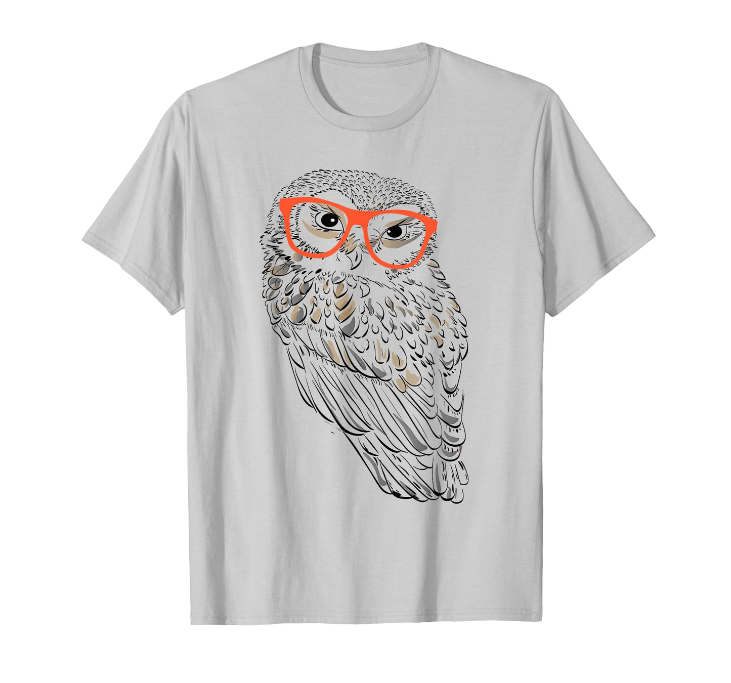 Cute Halloween Hipster Owl With Orange Glasses Funny Gift T-Shirt