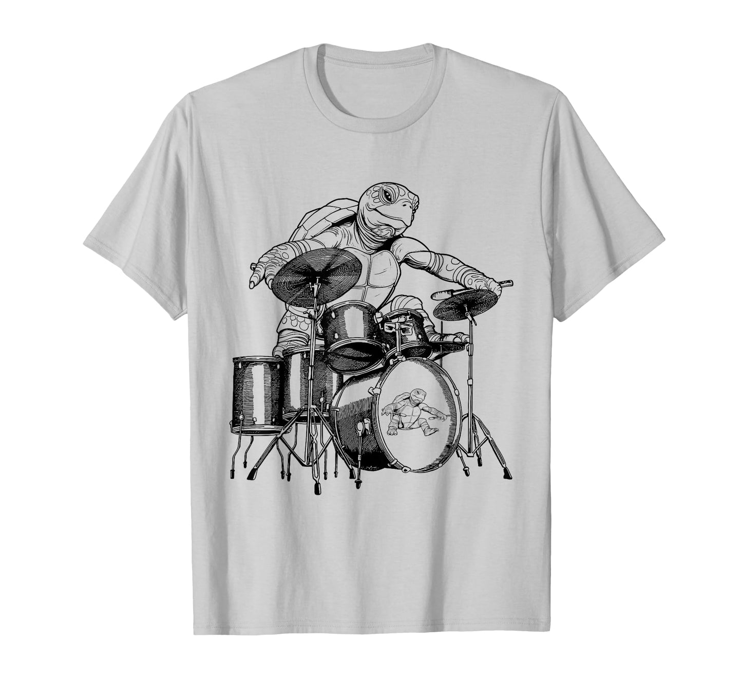 Turtle Playing Drums Drummer Drumming Musician Band T-Shirt