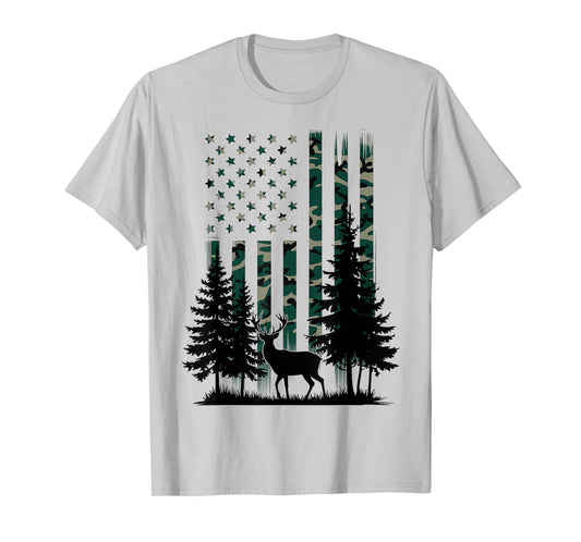 Mens Kids Orange Hunting Shirt Deer Hunter Toddler Camo Flag T-Shirt