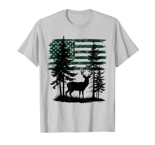Men Youth Kids Orange Hunting Shirt Deer Hunters Camo Flag T-Shirt