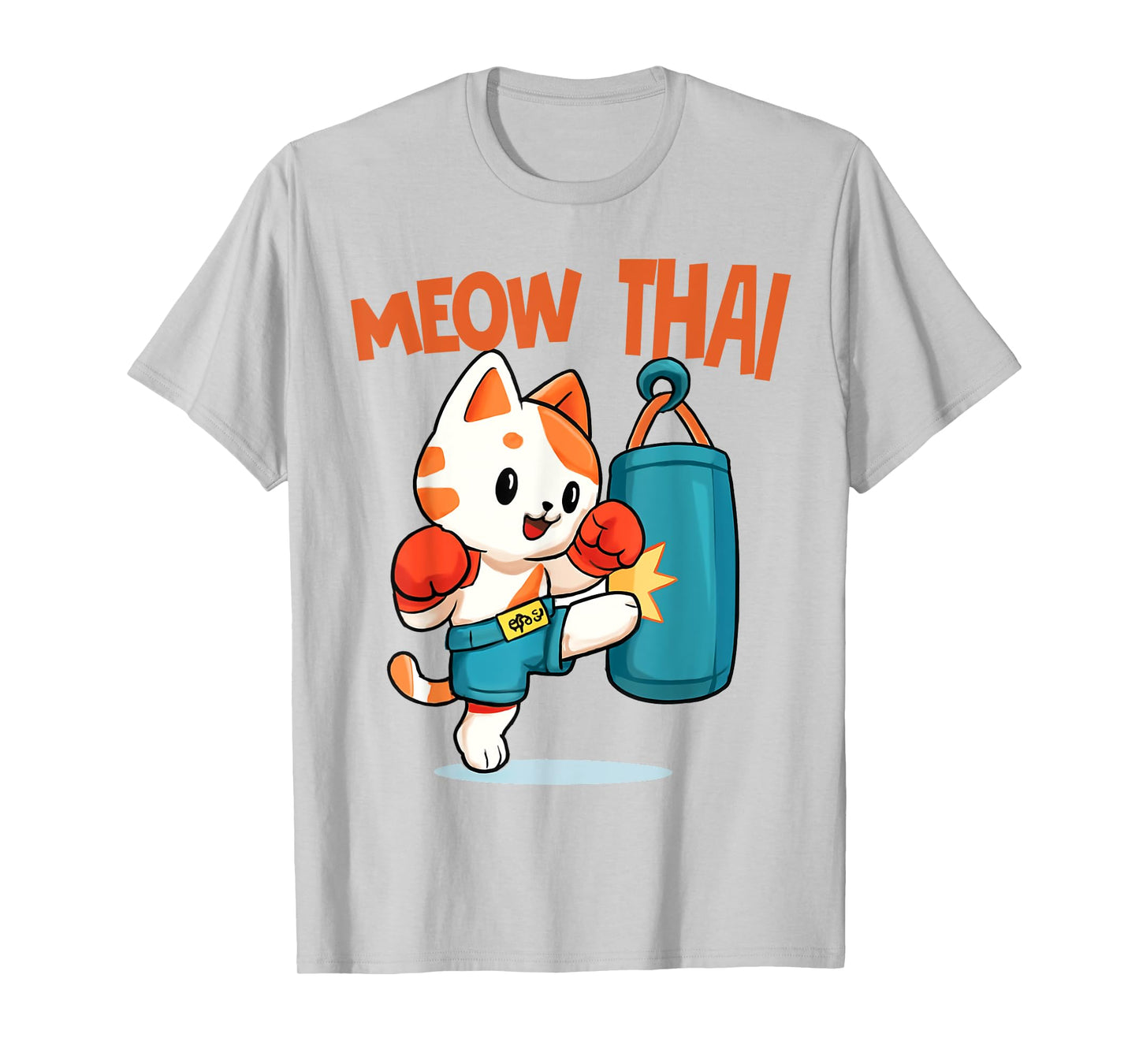 Muay Thai Funny Cat Lover Thai Boxing Thailand Meow Thai T-Shirt for Men Women
