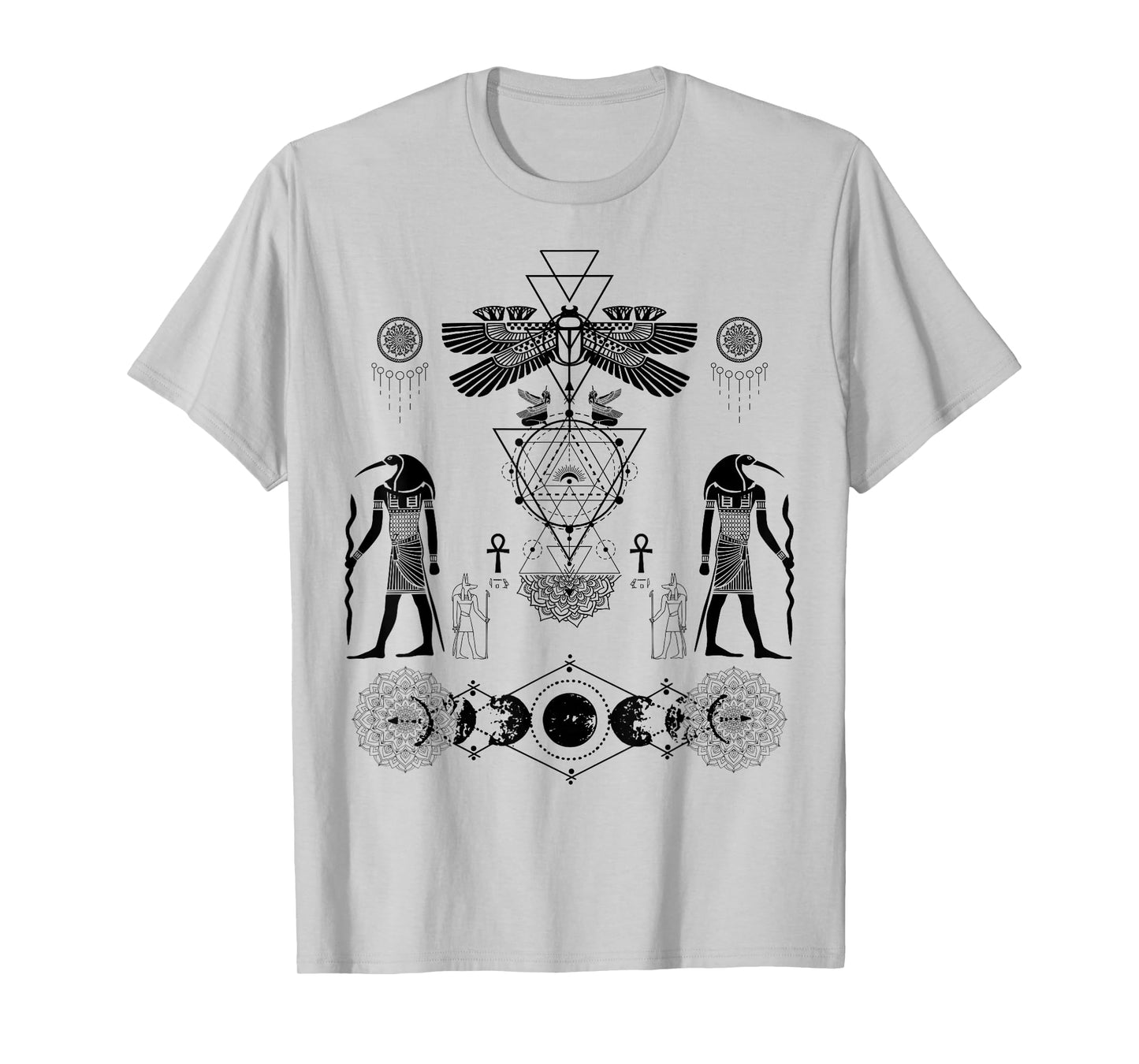 Ancient Kemetic Scarab Beetle Thoth Anubis Egyptian God Art T-Shirt