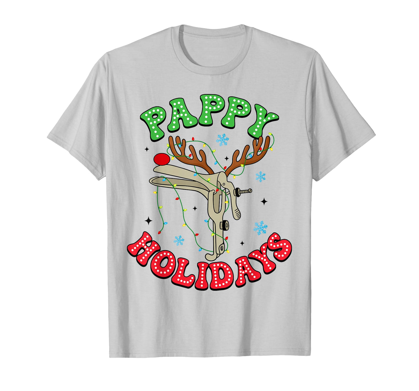 Pappy Holiday Reindeer Speculum Nurse Gynecologist Christmas T-Shirt